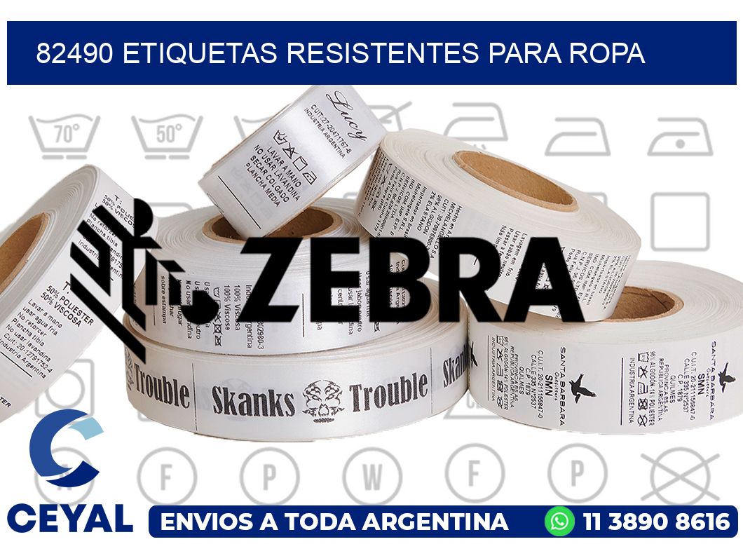 82490 Etiquetas resistentes para Ropa