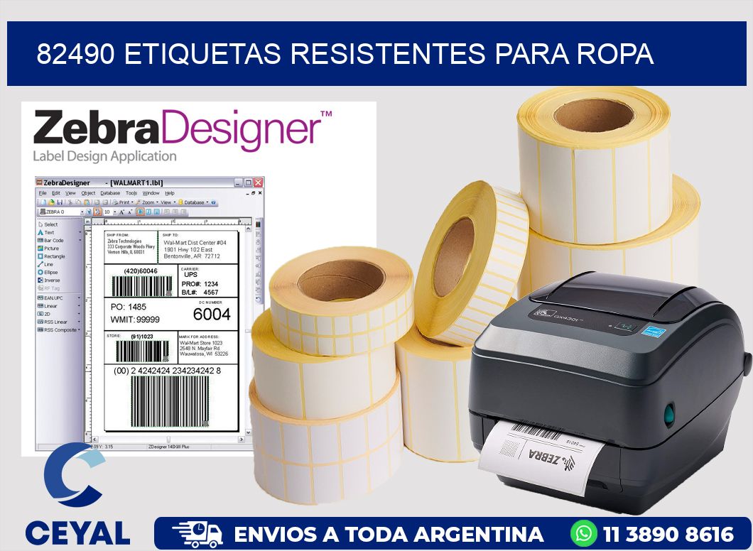 82490 Etiquetas resistentes para Ropa