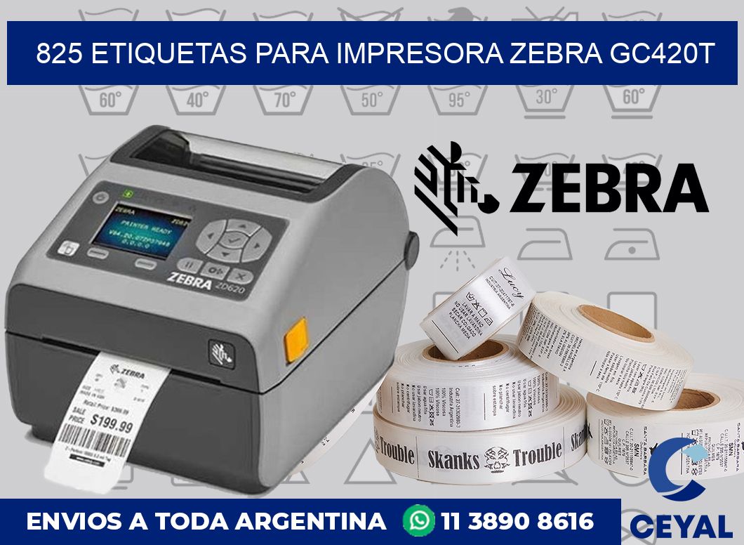 825 etiquetas para impresora zebra GC420T