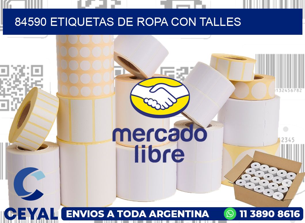 84590 Etiquetas de ropa con Talles
