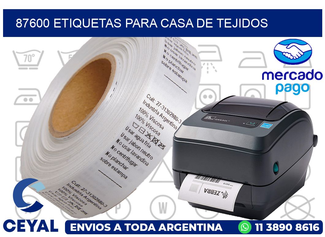 87600 Etiquetas para casa de tejidos