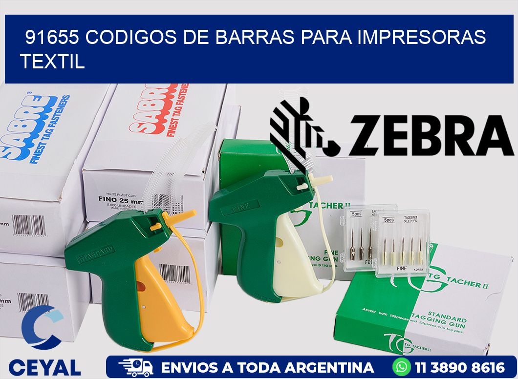 91655 codigos de barras para impresoras textil