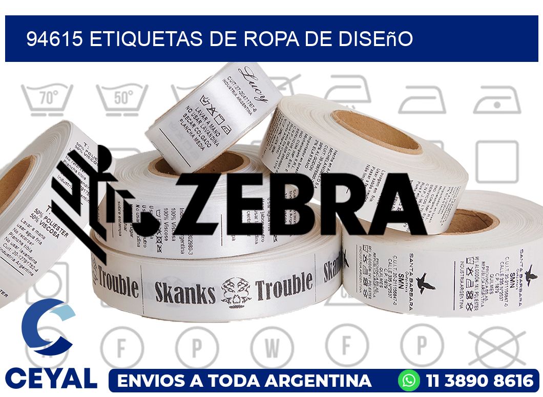 94615 Etiquetas de ropa de diseño