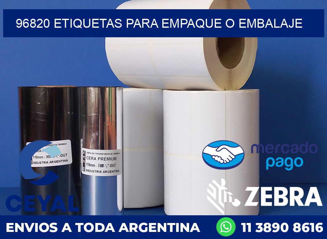 96820 etiquetas para empaque o embalaje