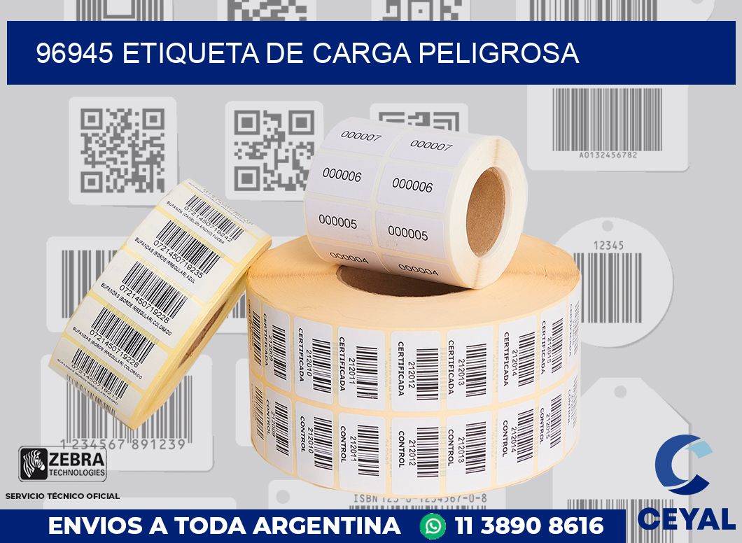 96945 Etiqueta de carga peligrosa