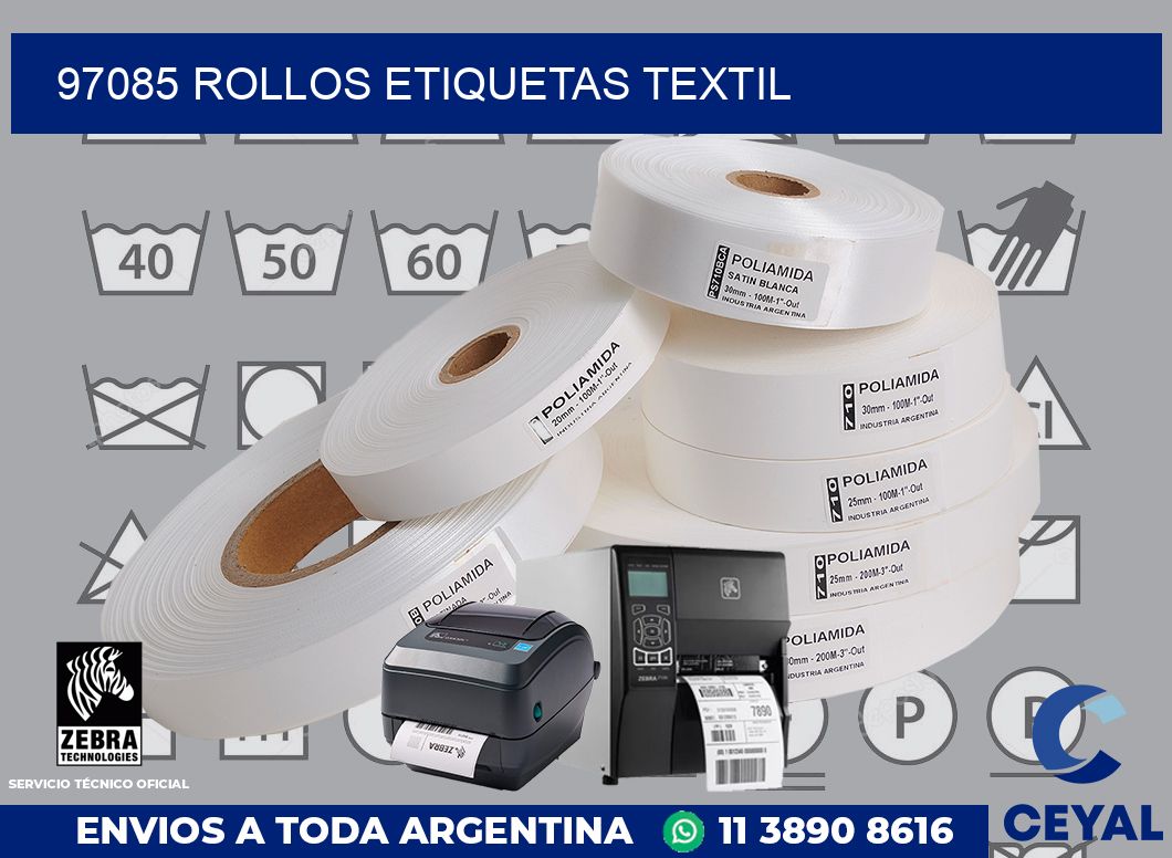 97085 rollos etiquetas textil