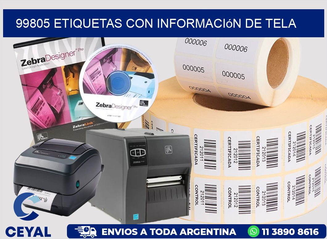 99805 Etiquetas con información de tela