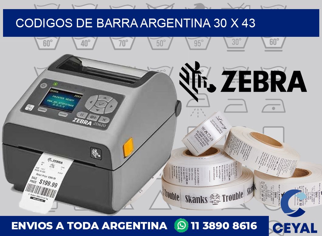 Codigos de barra Argentina 30 x 43