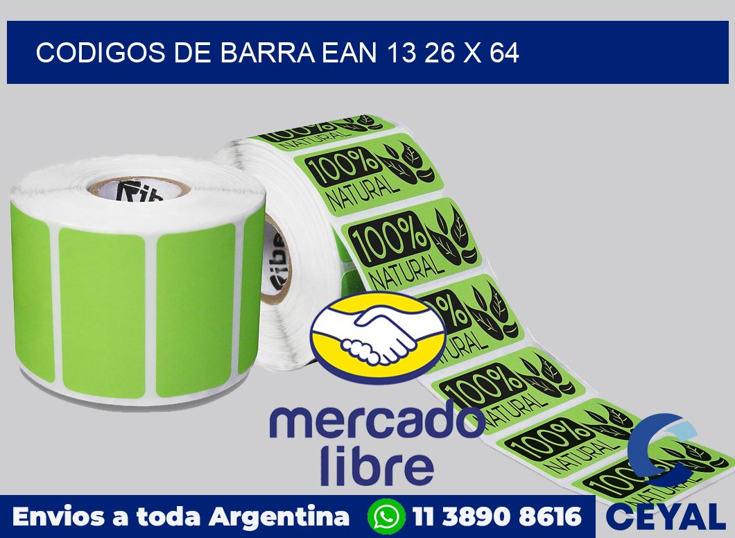 Codigos de barra EAN 13 26 x 64