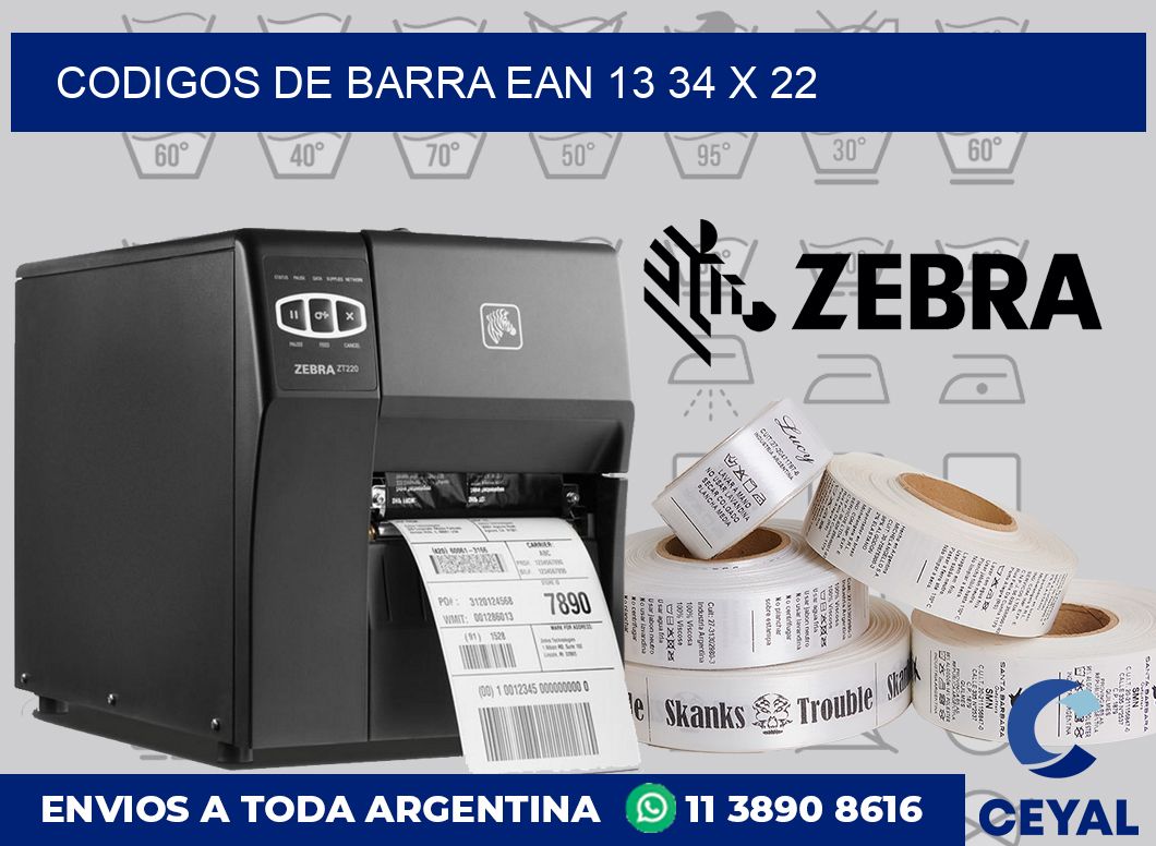 Codigos de barra EAN 13 34 x 22