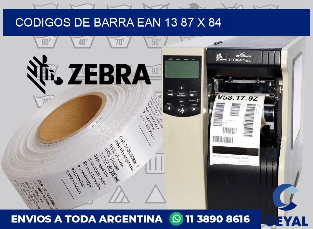 Codigos de barra EAN 13 87 x 84