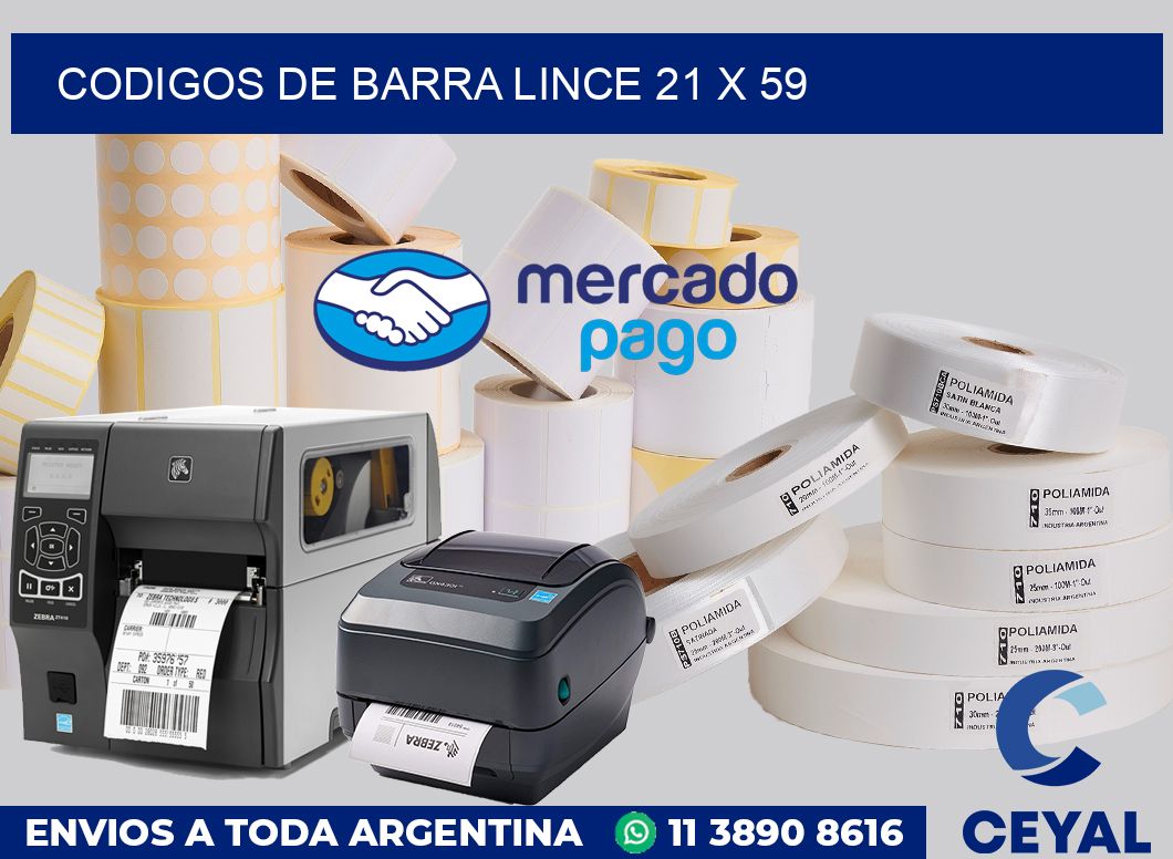 Codigos de barra Lince 21 x 59