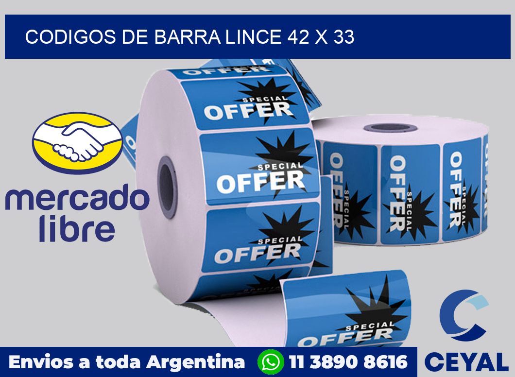 Codigos de barra Lince 42 x 33