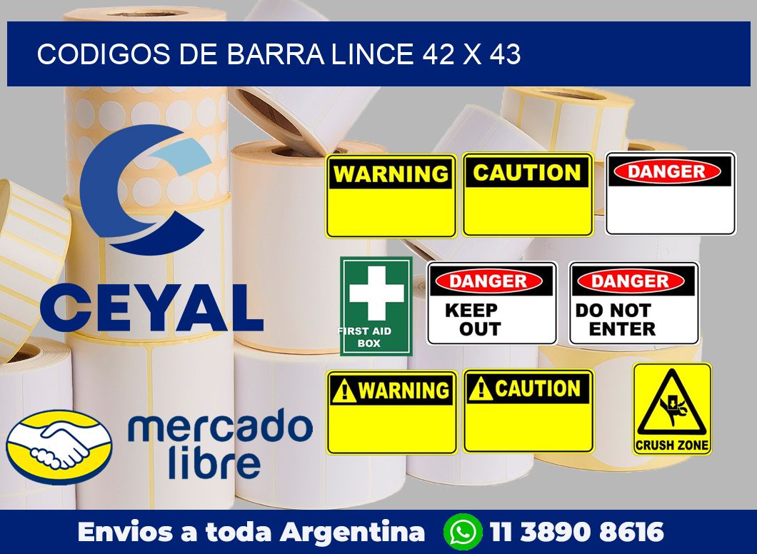 Codigos de barra Lince 42 x 43