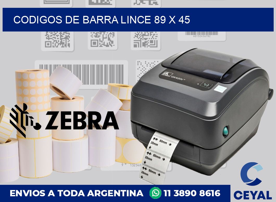 Codigos de barra Lince 89 x 45