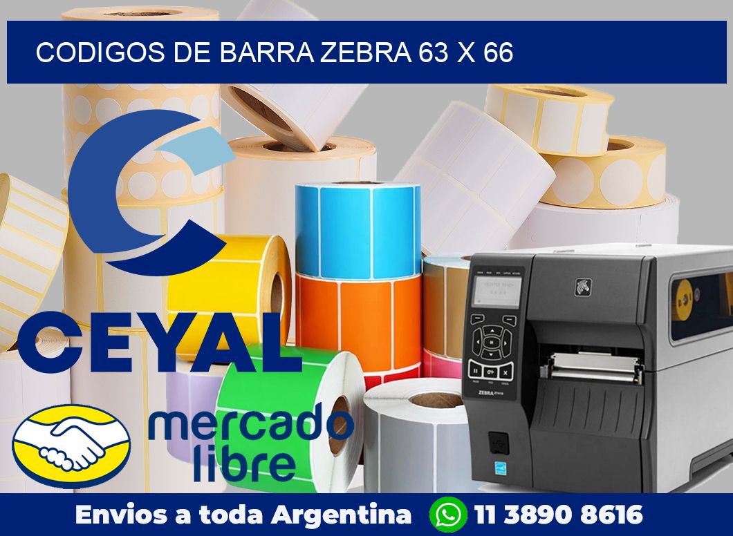 Codigos de barra Zebra 63 x 66