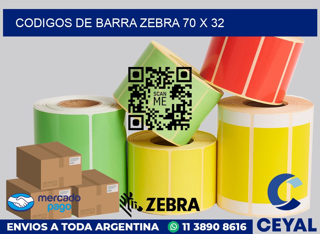 Codigos de barra Zebra 70 x 32
