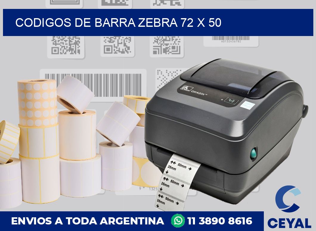 Codigos de barra Zebra 72 x 50