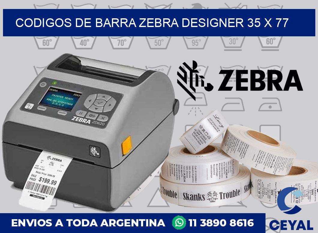 Codigos de barra Zebra designer 35 x 77