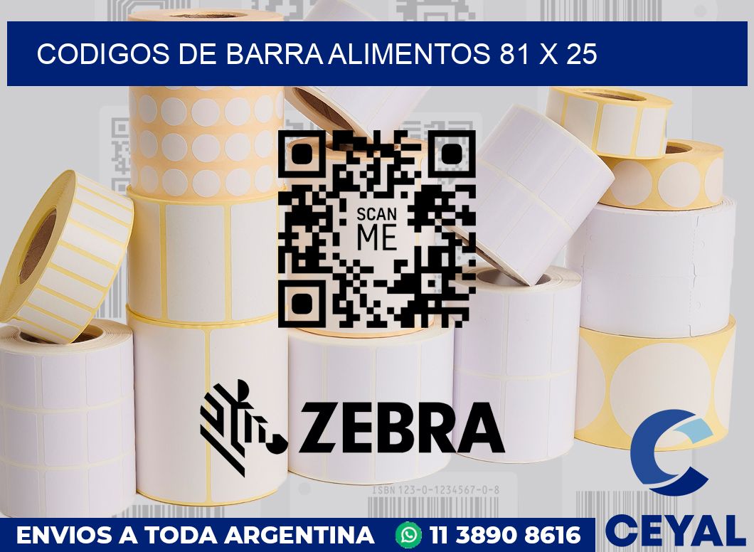 Codigos de barra alimentos 81 x 25