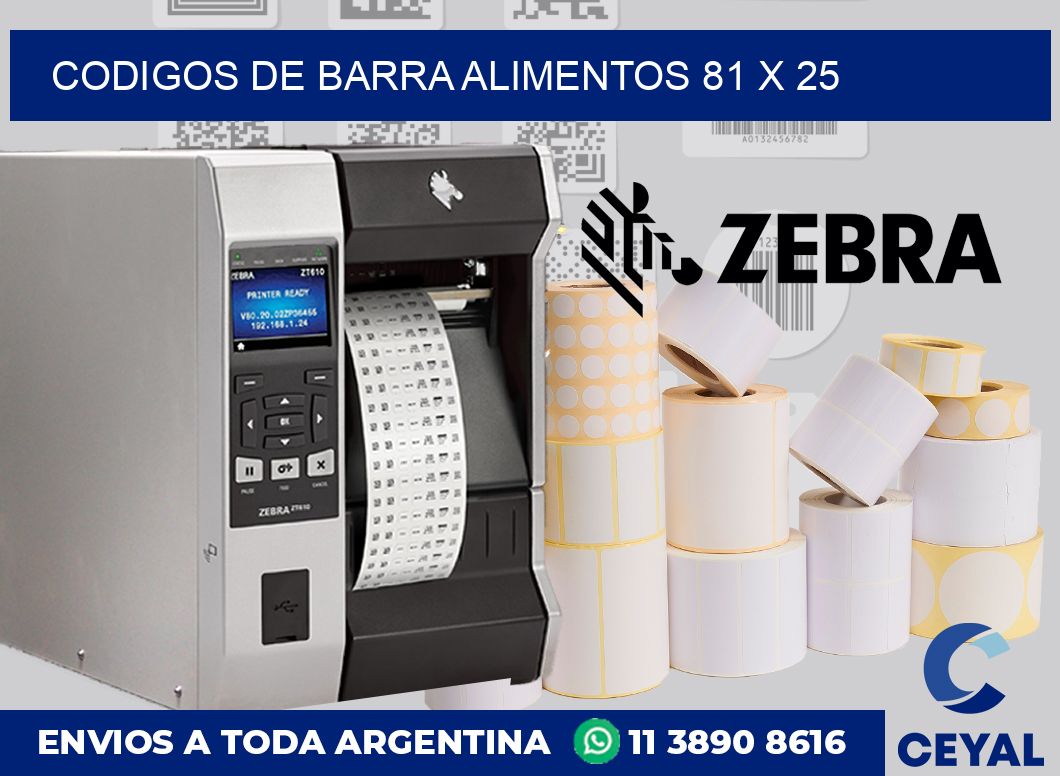 Codigos de barra alimentos 81 x 25