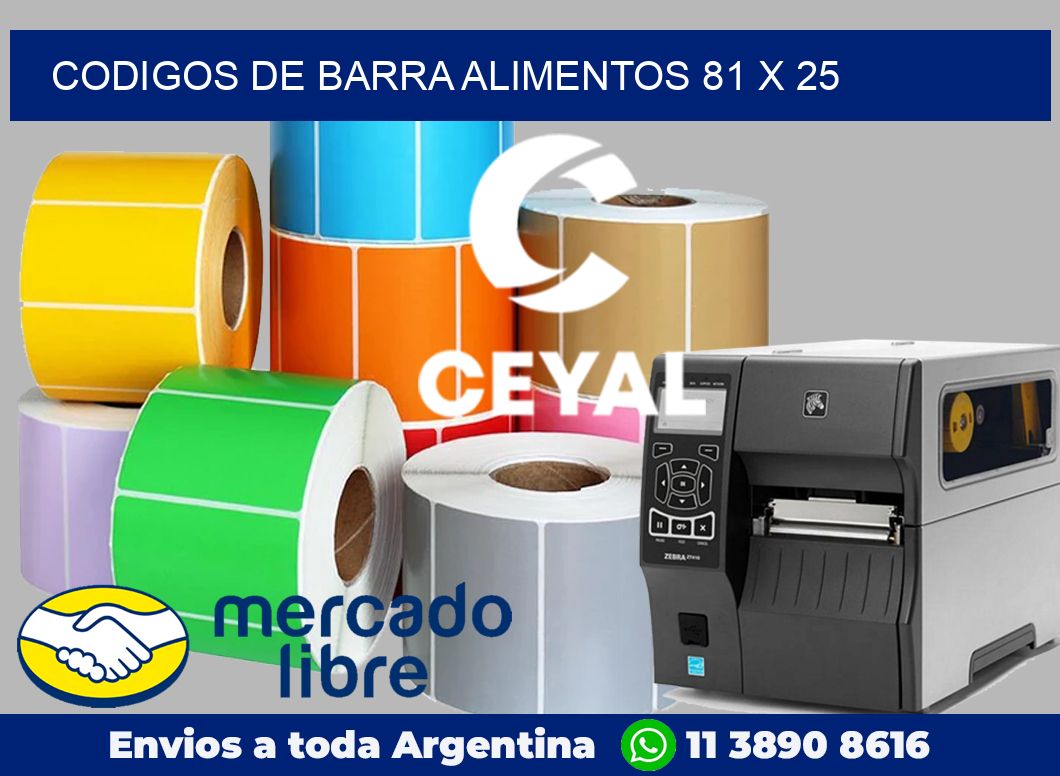 Codigos de barra alimentos 81 x 25