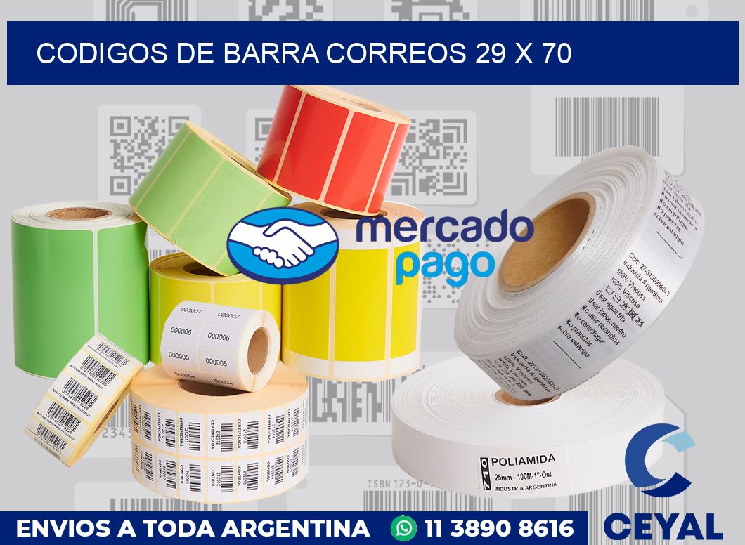 Codigos de barra correos 29 x 70