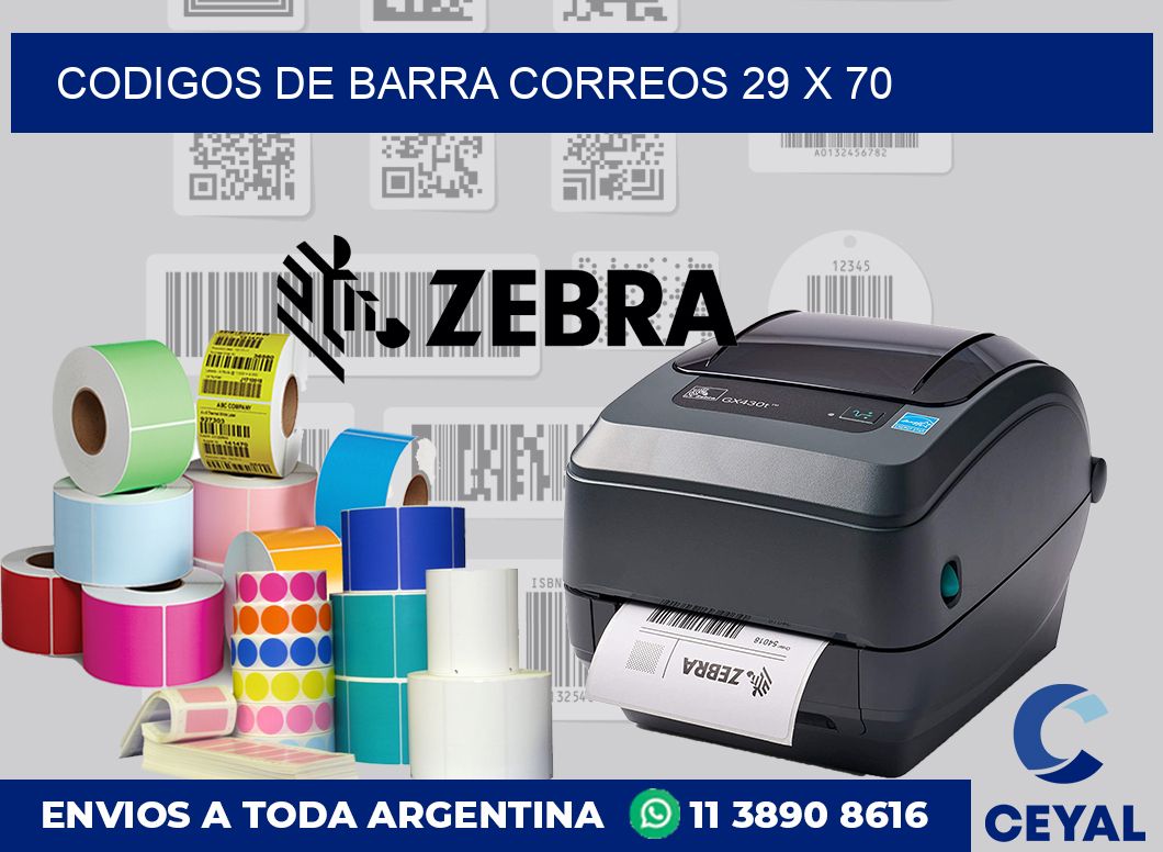 Codigos de barra correos 29 x 70