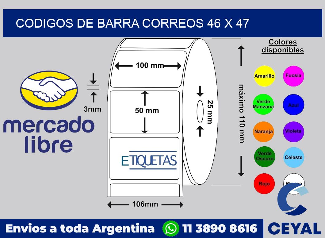 Codigos de barra correos 46 x 47