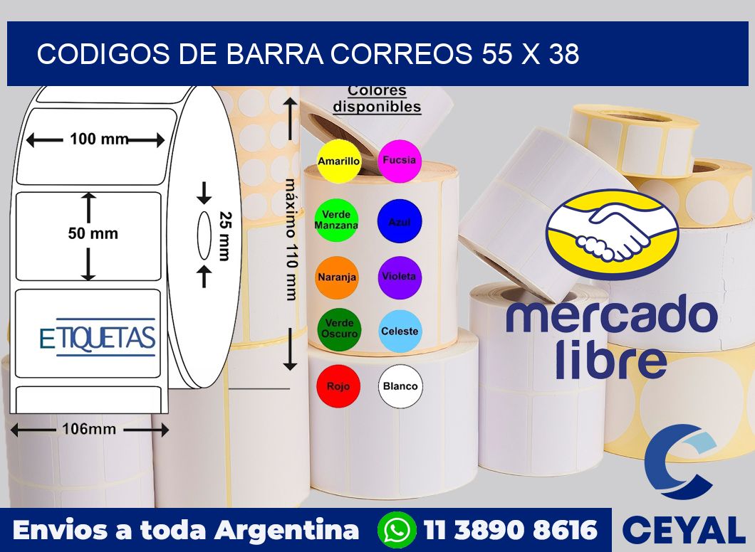Codigos de barra correos 55 x 38