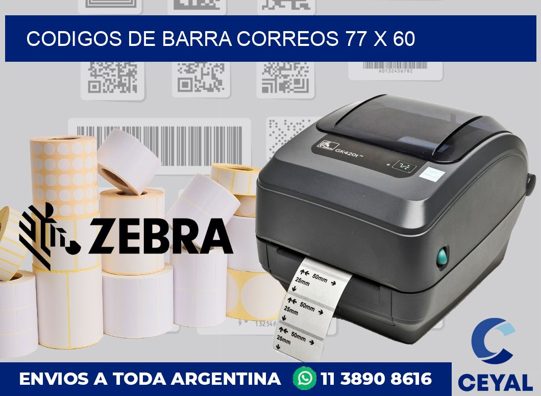 Codigos de barra correos 77 x 60