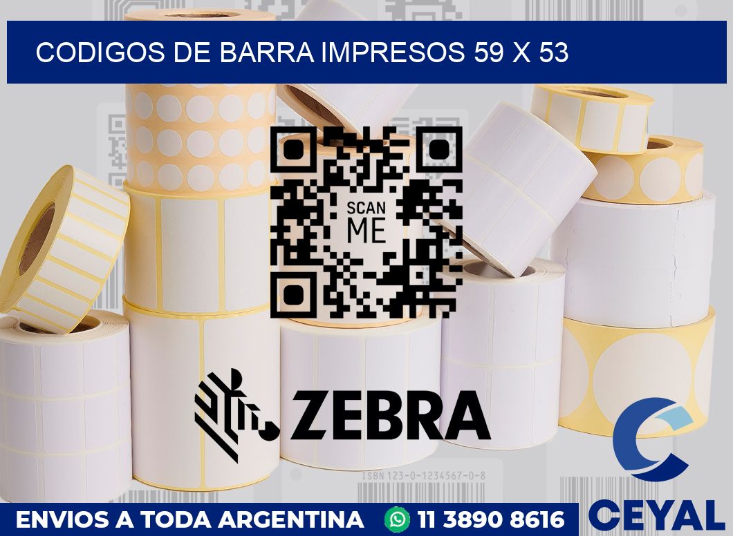 Codigos de barra impresos 59 x 53
