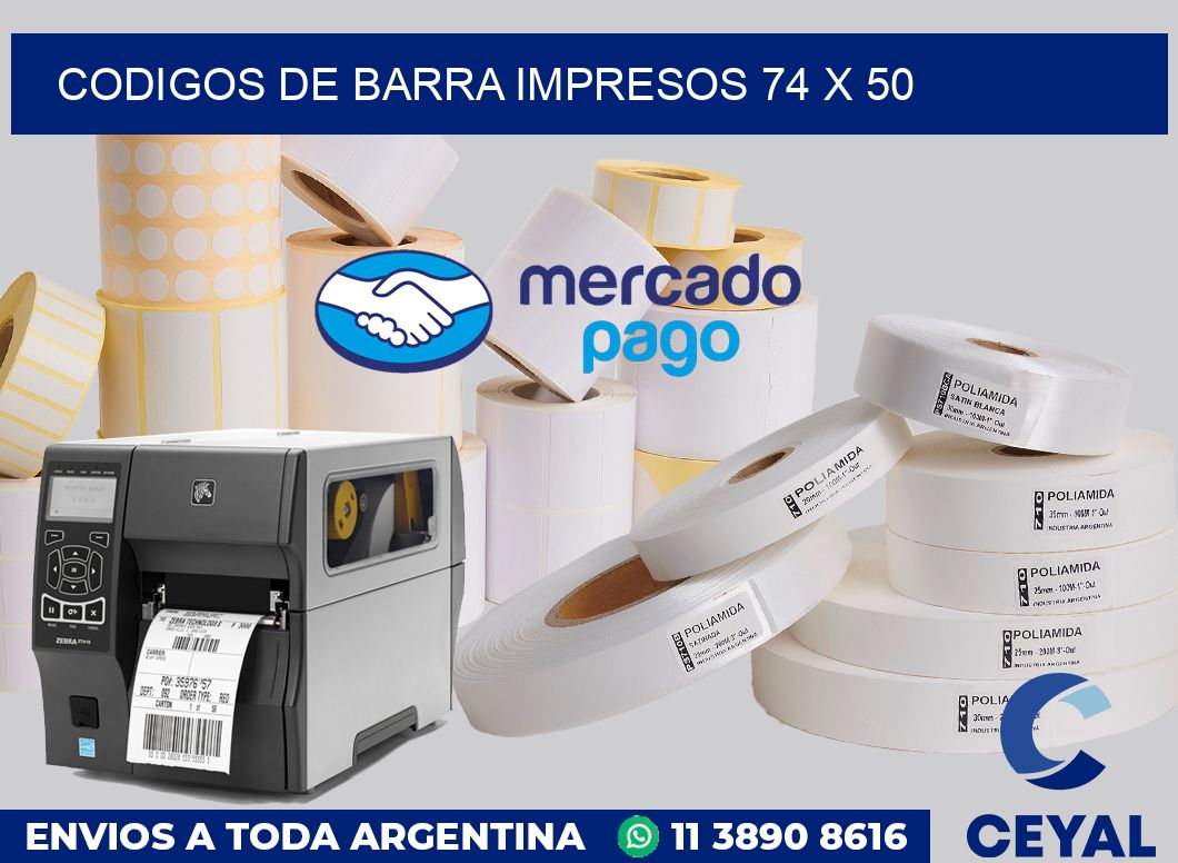 Codigos de barra impresos 74 x 50
