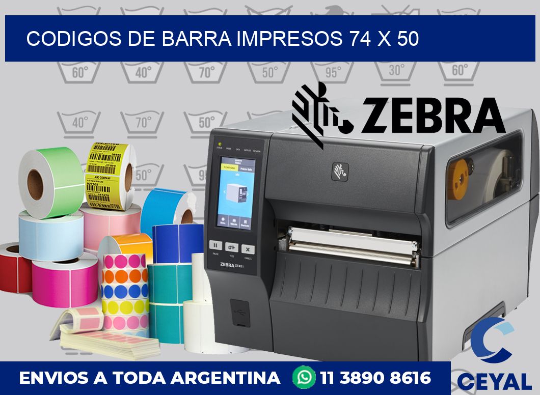 Codigos de barra impresos 74 x 50