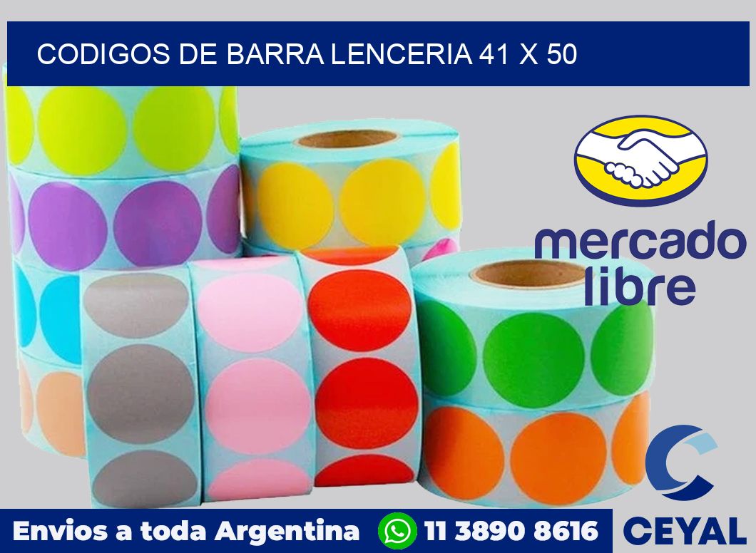 Codigos de barra lenceria 41 x 50
