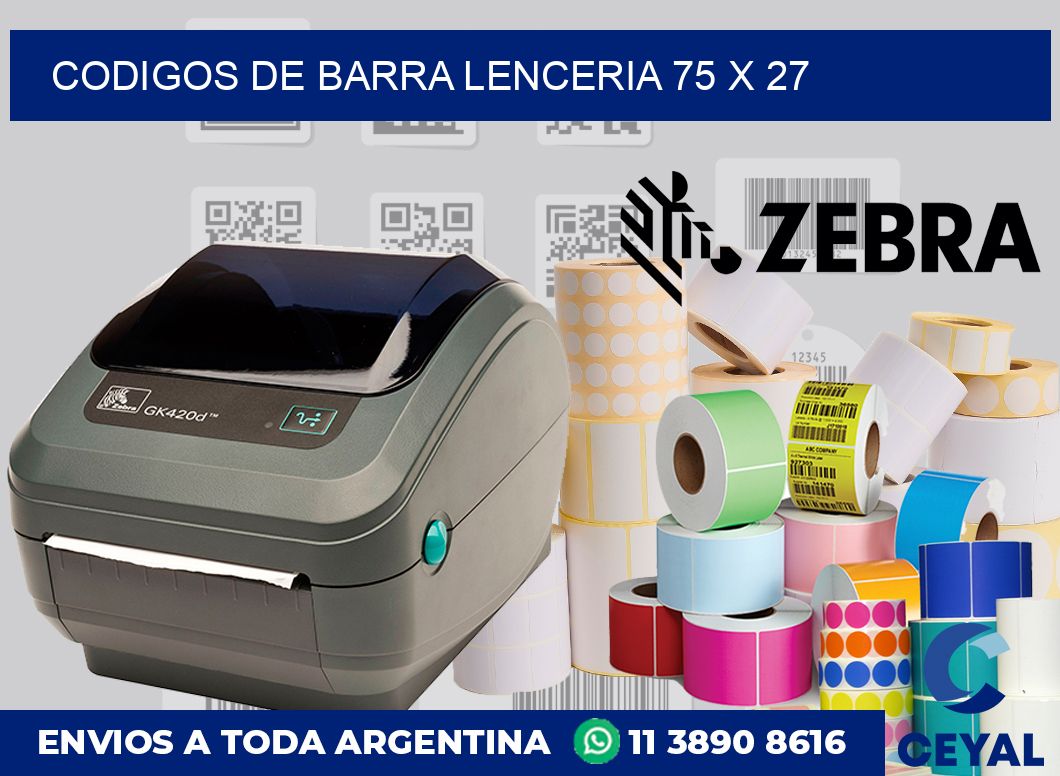 Codigos de barra lenceria 75 x 27