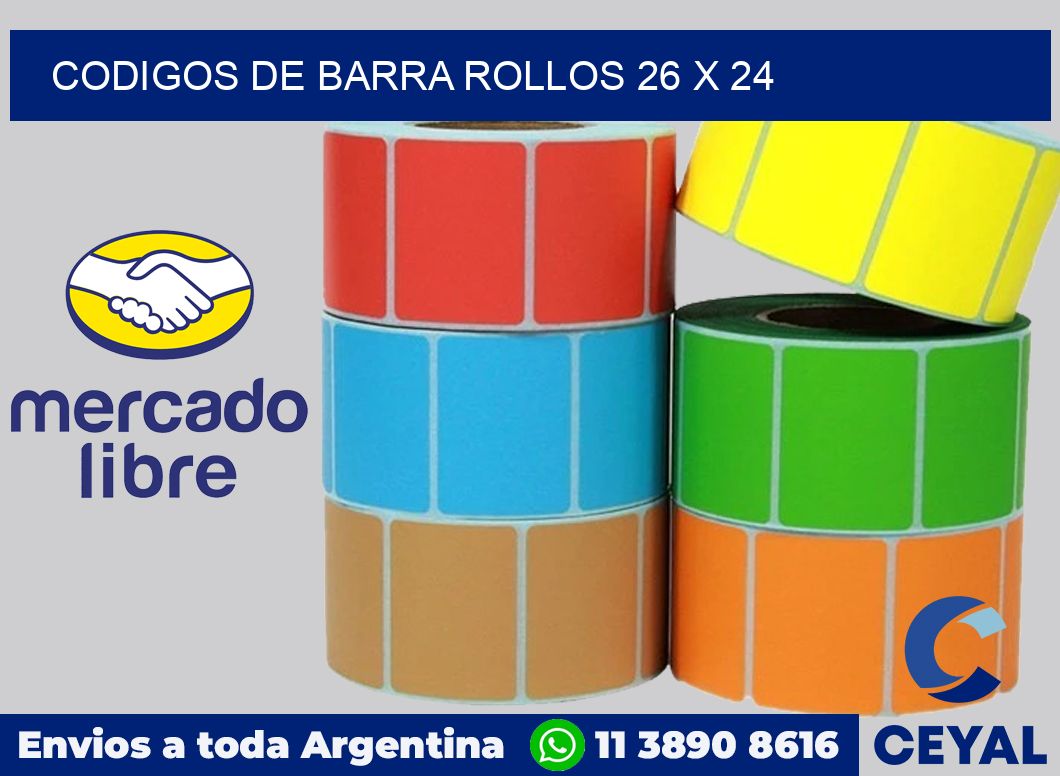 Codigos de barra rollos 26 x 24