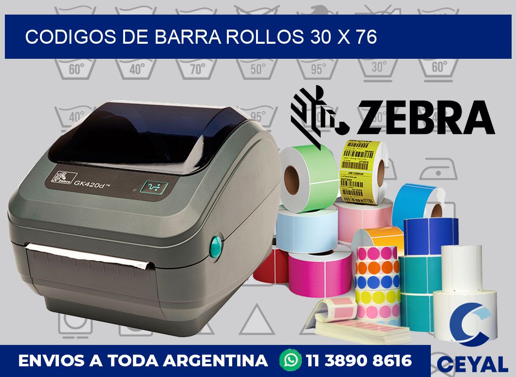 Codigos de barra rollos 30 x 76