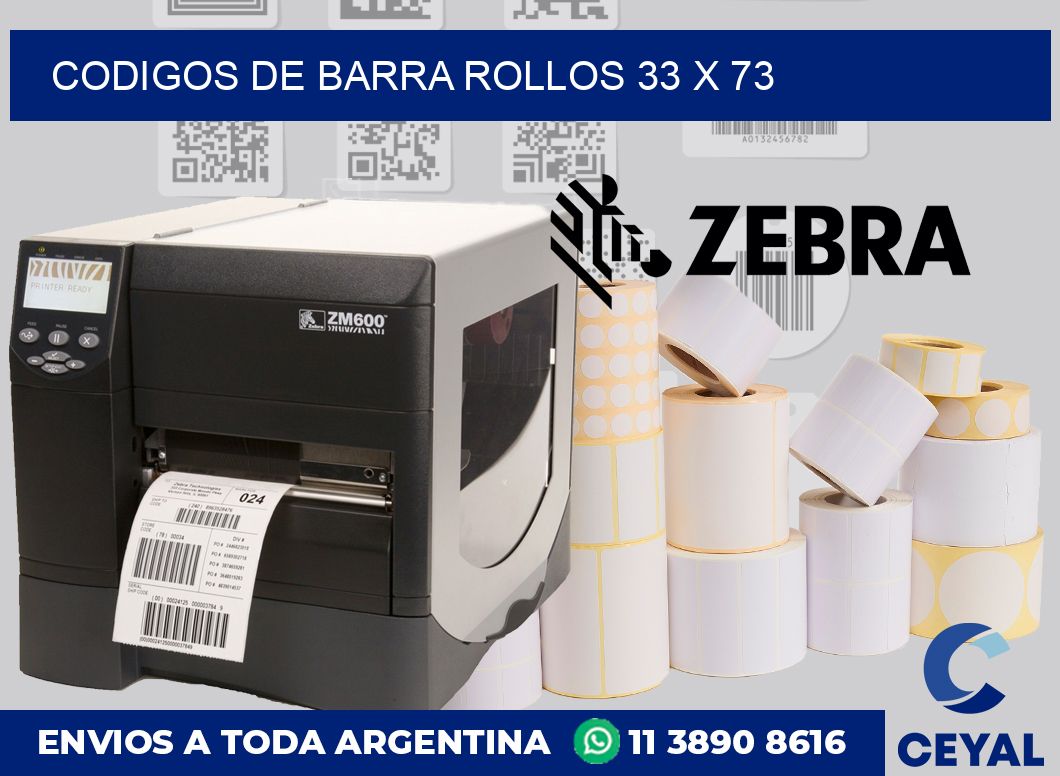 Codigos de barra rollos 33 x 73