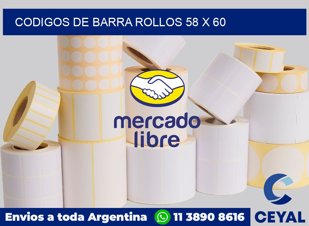 Codigos de barra rollos 58 x 60