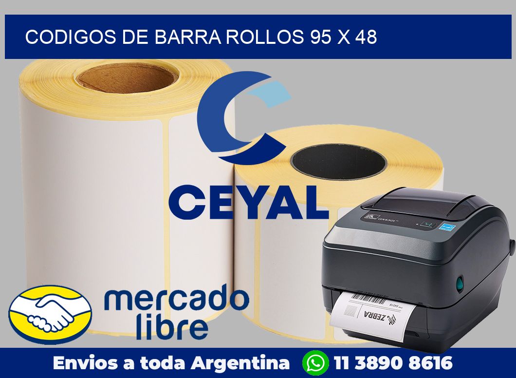 Codigos de barra rollos 95 x 48