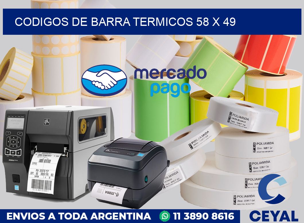 Codigos de barra termicos 58 x 49