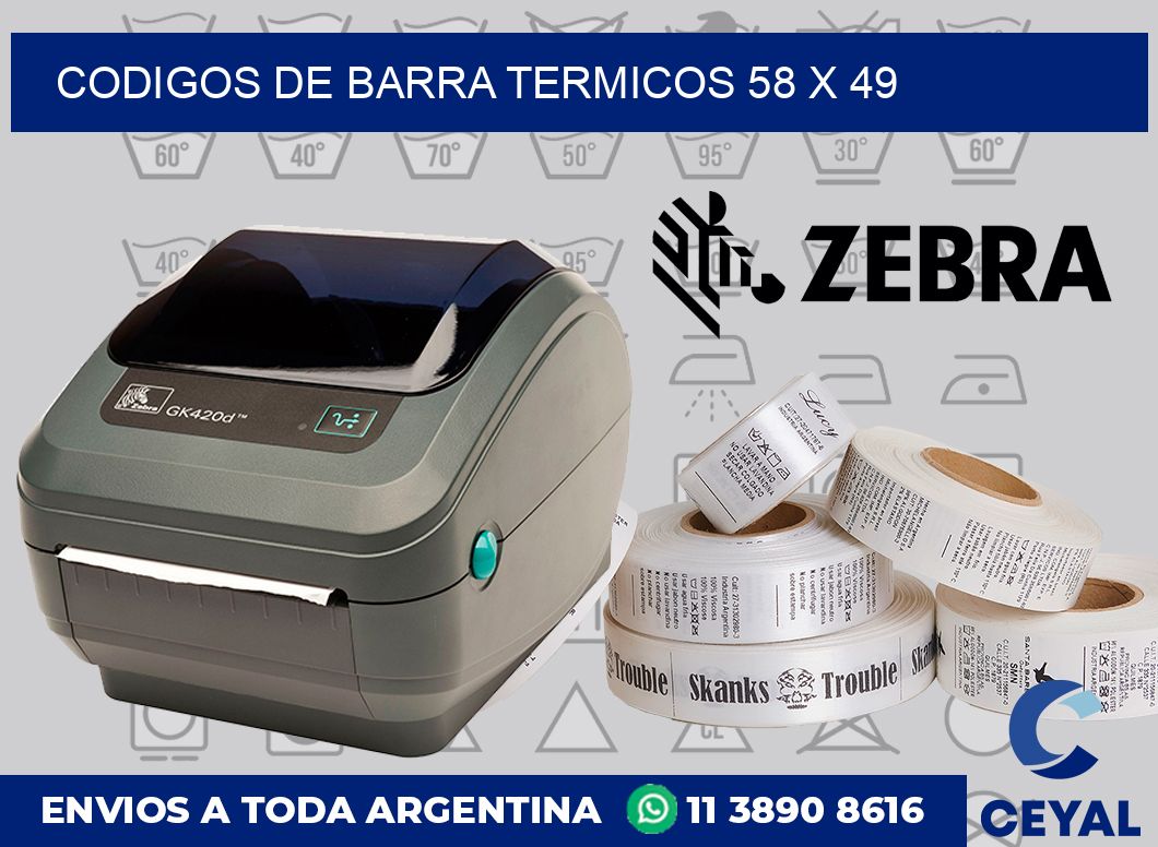 Codigos de barra termicos 58 x 49