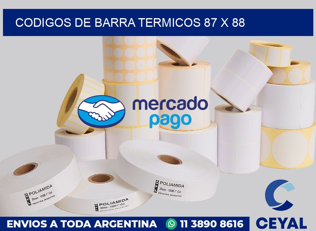 Codigos de barra termicos 87 x 88