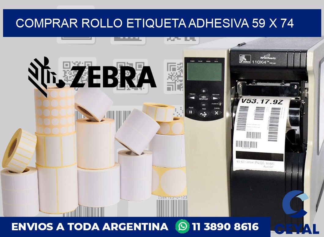 Comprar rollo etiqueta adhesiva 59 x 74