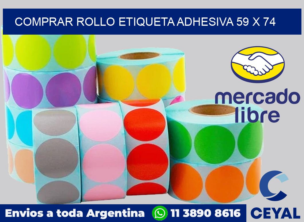 Comprar rollo etiqueta adhesiva 59 x 74
