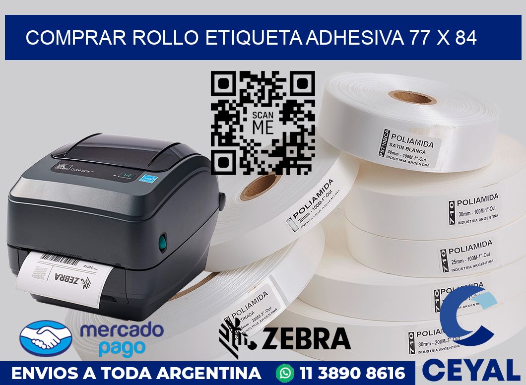 Comprar rollo etiqueta adhesiva 77 x 84