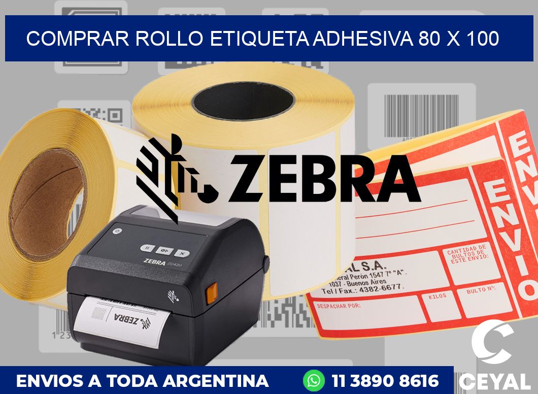 Comprar rollo etiqueta adhesiva 80 x 100