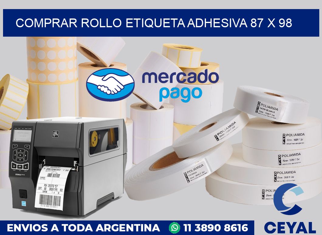 Comprar rollo etiqueta adhesiva 87 x 98