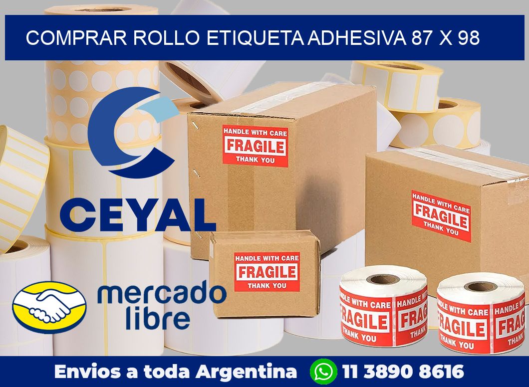 Comprar rollo etiqueta adhesiva 87 x 98